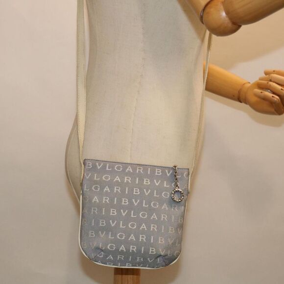 Bulgari Logo Blue Canvas Shoulder Bag (Pre-Owned) - Picture 8 of 16